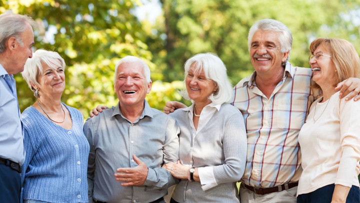 Group of older adults enjoying time together